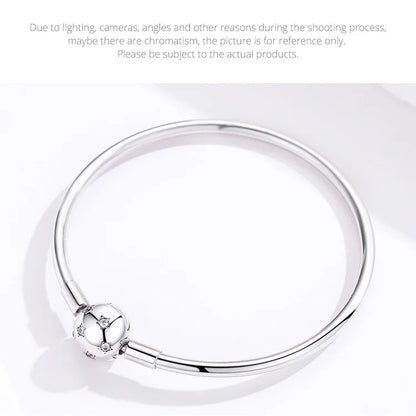 Snake Chain Bangle & Bracelet Pave Setting CZ Pendant Charm Bead DIY