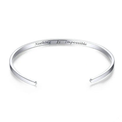 Engrave Courage Bangle Nothing is impossible Fashion