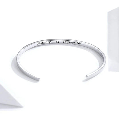 Engrave Courage Bangle Nothing is impossible Fashion